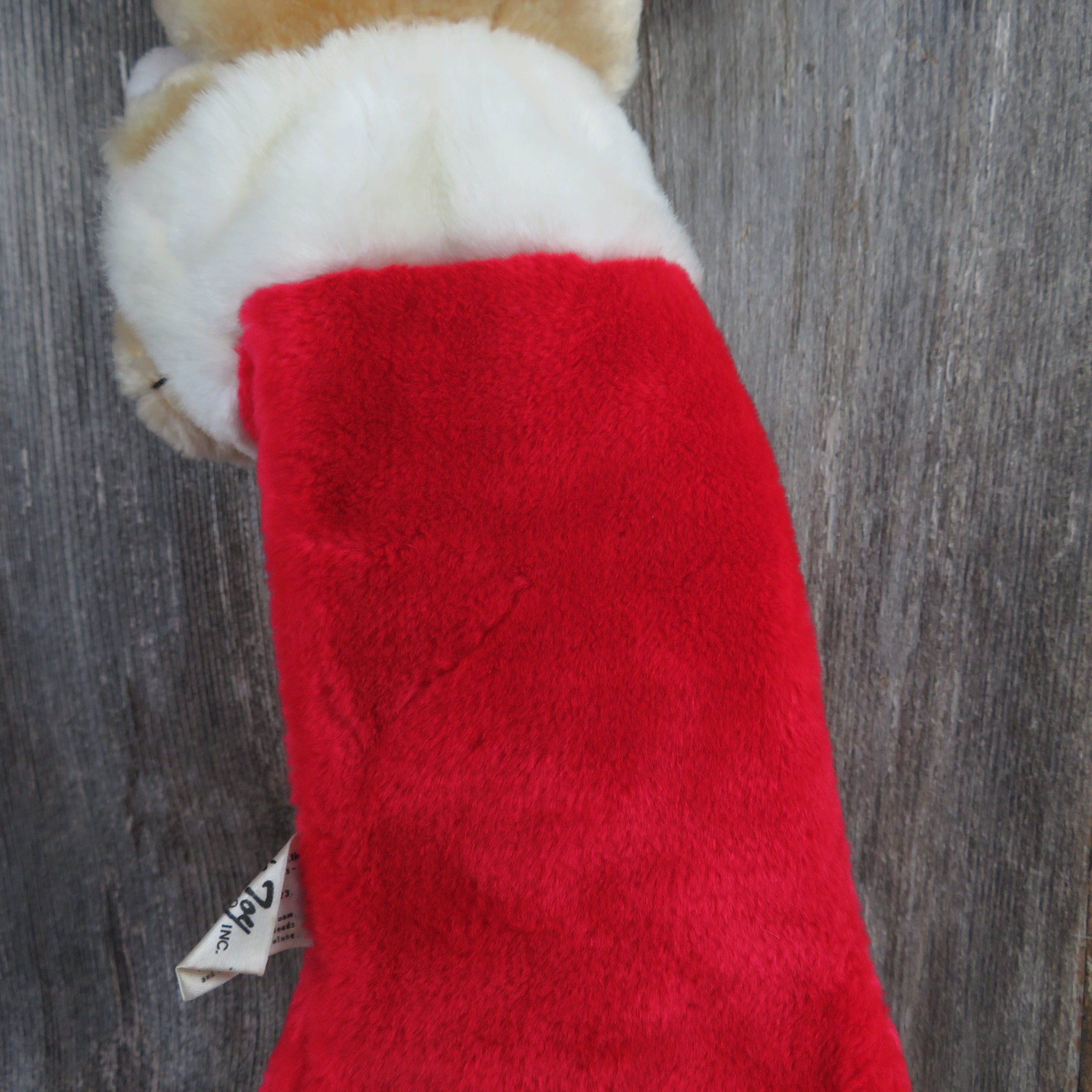Vintage Reindeer Stocking Plush Red Nosed Deer Stuffed Animal Christma ...