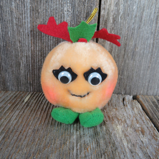 Vintage Peach Ornament Plush Christmas Yumkins Del Monte Fruit and Vegetables 1991 Orange - At Grandma's Table