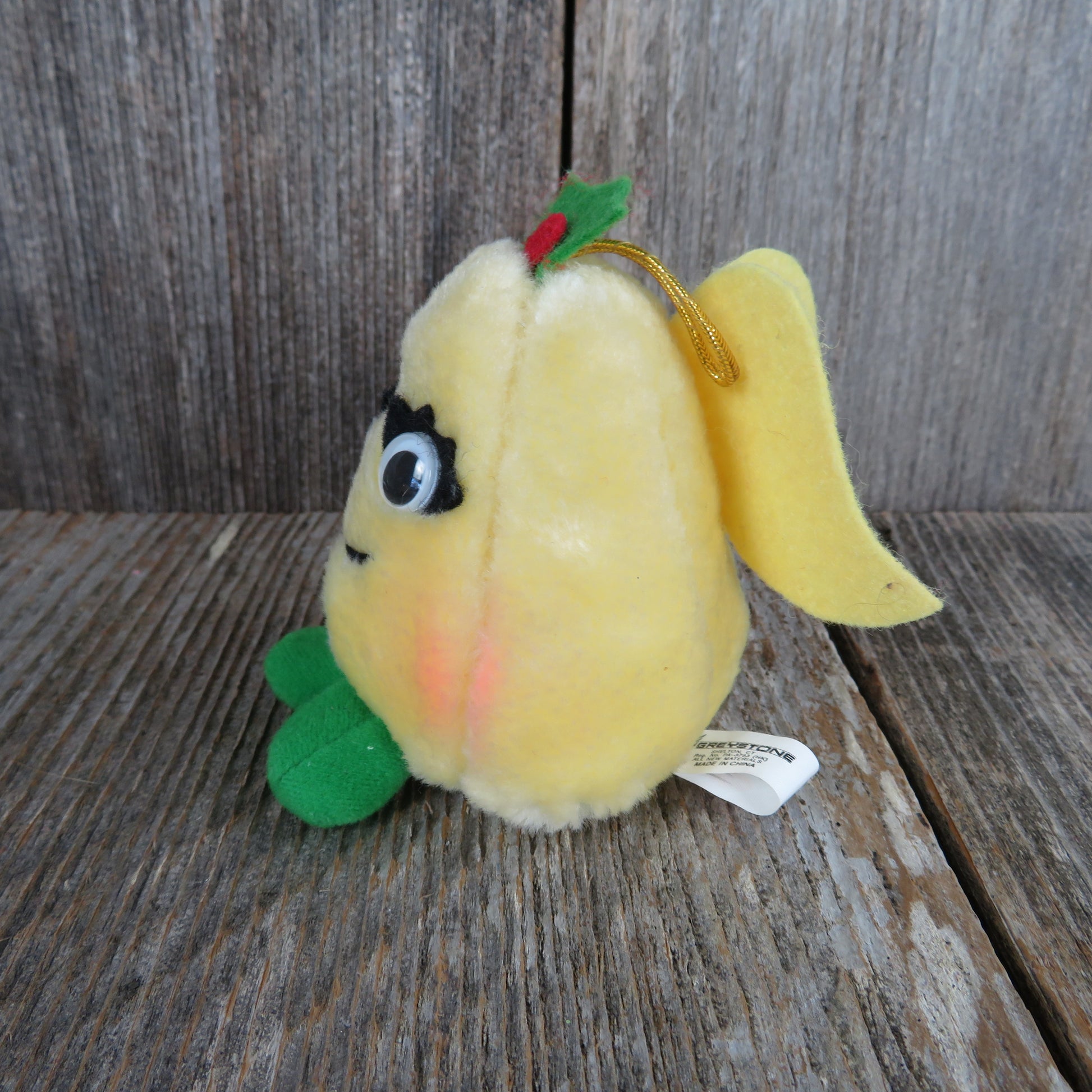 Vintage Pear Ornament Plush Christmas Yumkins Del Monte Fruit and Vegetables 1991 Yellow - At Grandma's Table