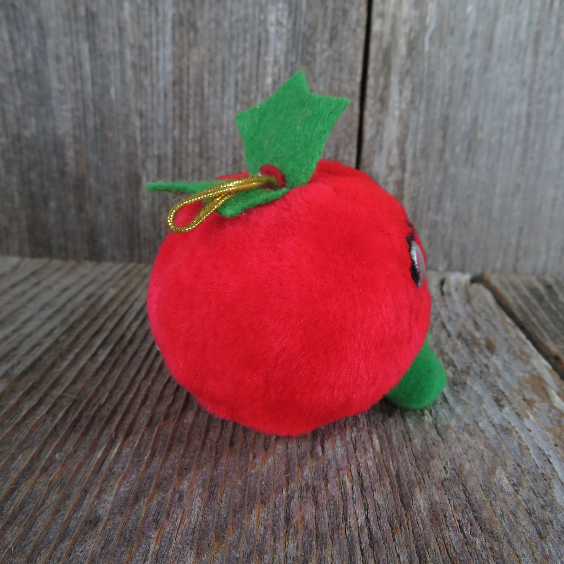 Vintage Tomato Ornament Plush Christmas Yumkins Del Monte Fruit and Vegetables 1991 Red - At Grandma's Table