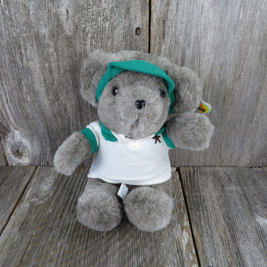 Vintage Koala Bear Plush Ace Green Visor Hat White Polo Shirt Snuggables Graphics International 1983 Korea Stuffed Animal - At Grandma's Table