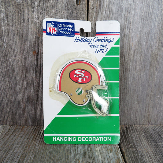 Vintage San Francisco 49ers Football Helmet Ornament Wood Kurt Adler Christmas NFL Officially Licensed Taiwan - At Grandma's Table