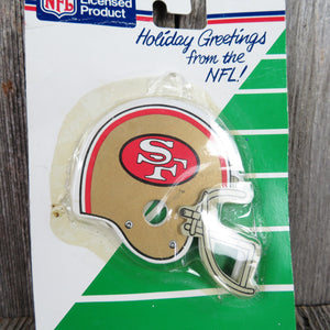 Vintage San Francisco 49ers Football Helmet Ornament Wood Kurt Adler Christmas NFL Officially Licensed Taiwan - At Grandma's Table