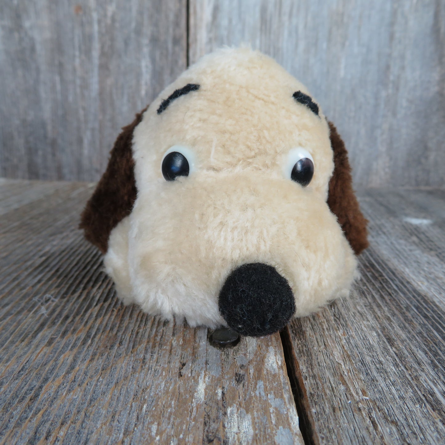 Vintage Dakin Drooper Dog Plush Cream Beige Puppy Brown Ears Stuffed Animal Toy Doll 6 Inch 1973 - At Grandma's Table
