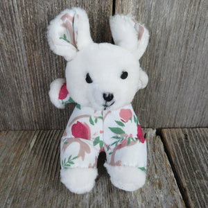 Mouse Plush White Mice Stuffed Animal Flowers Floral Print Body Bunny Rabbit Pink - At Grandma's Table