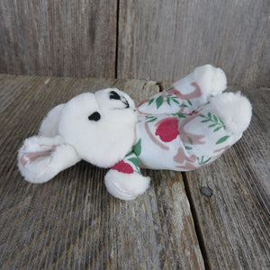 Mouse Plush White Mice Stuffed Animal Flowers Floral Print Body Bunny Rabbit Pink - At Grandma's Table