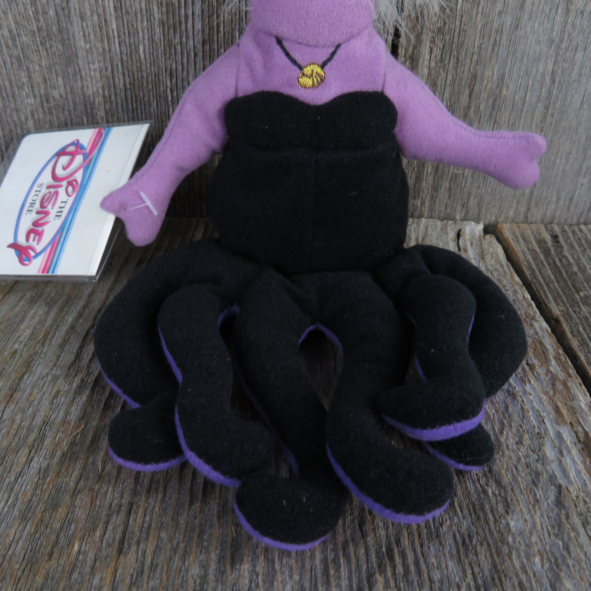 Vintage Ursula Sea Witch Plush Bean Bag Little Mermaid Disney Store Purple Beanie Stuffed Animal 1990s - At Grandma's Table