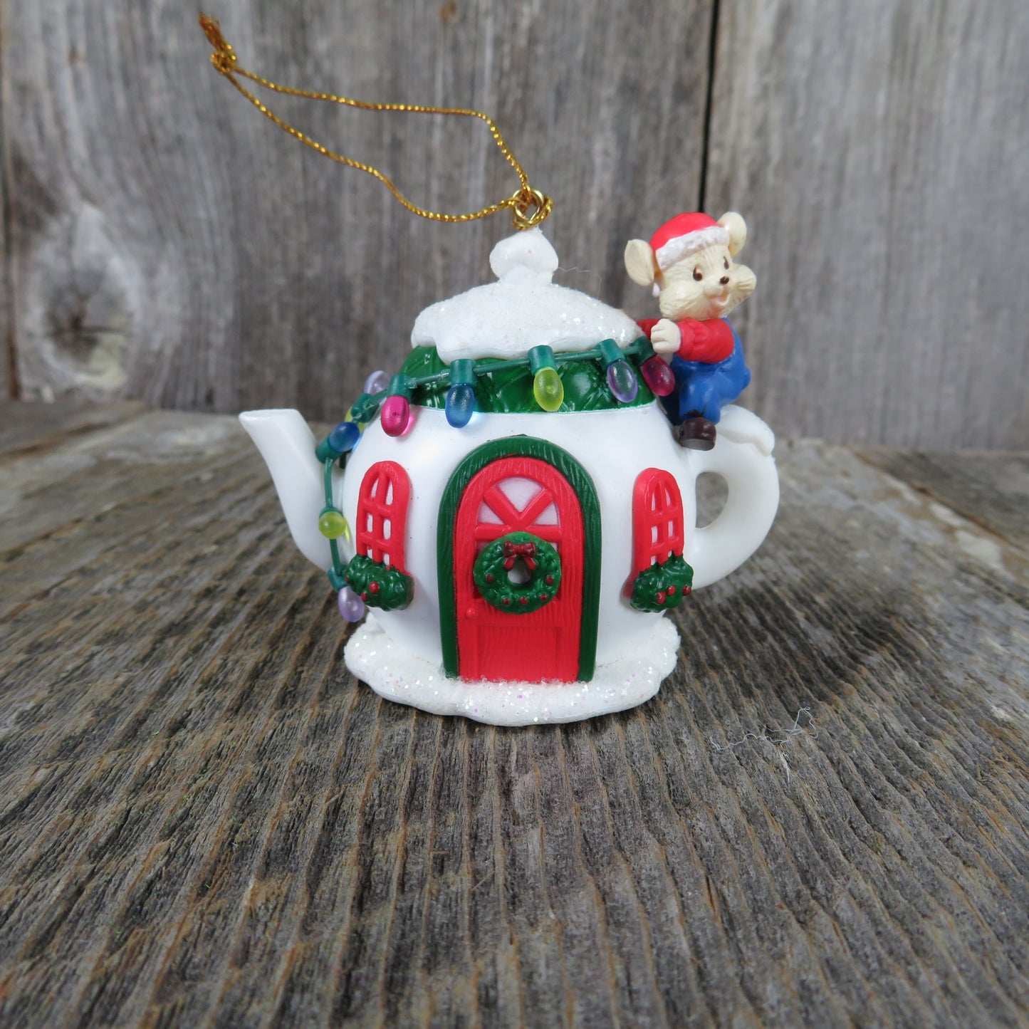 Vintage Mouse Teapot House Ornament Mouse Decorating Christmas Lights Westmar 1995 - At Grandma's Table