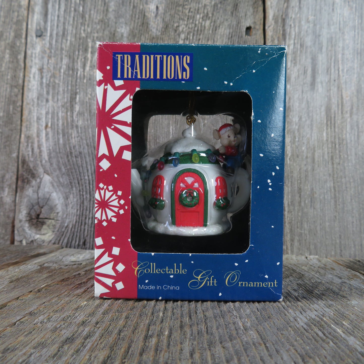 Vintage Mouse Teapot House Ornament Mouse Decorating Christmas Lights Westmar 1995 - At Grandma's Table