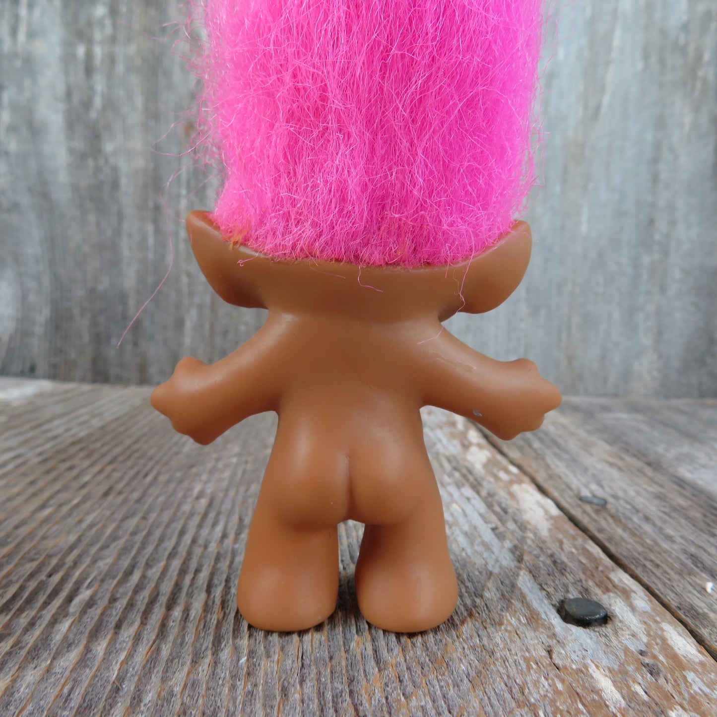 Vintage Troll Doll Pink Eyes Hair and Diamond Belly Button Ace Novelty - At Grandma's Table