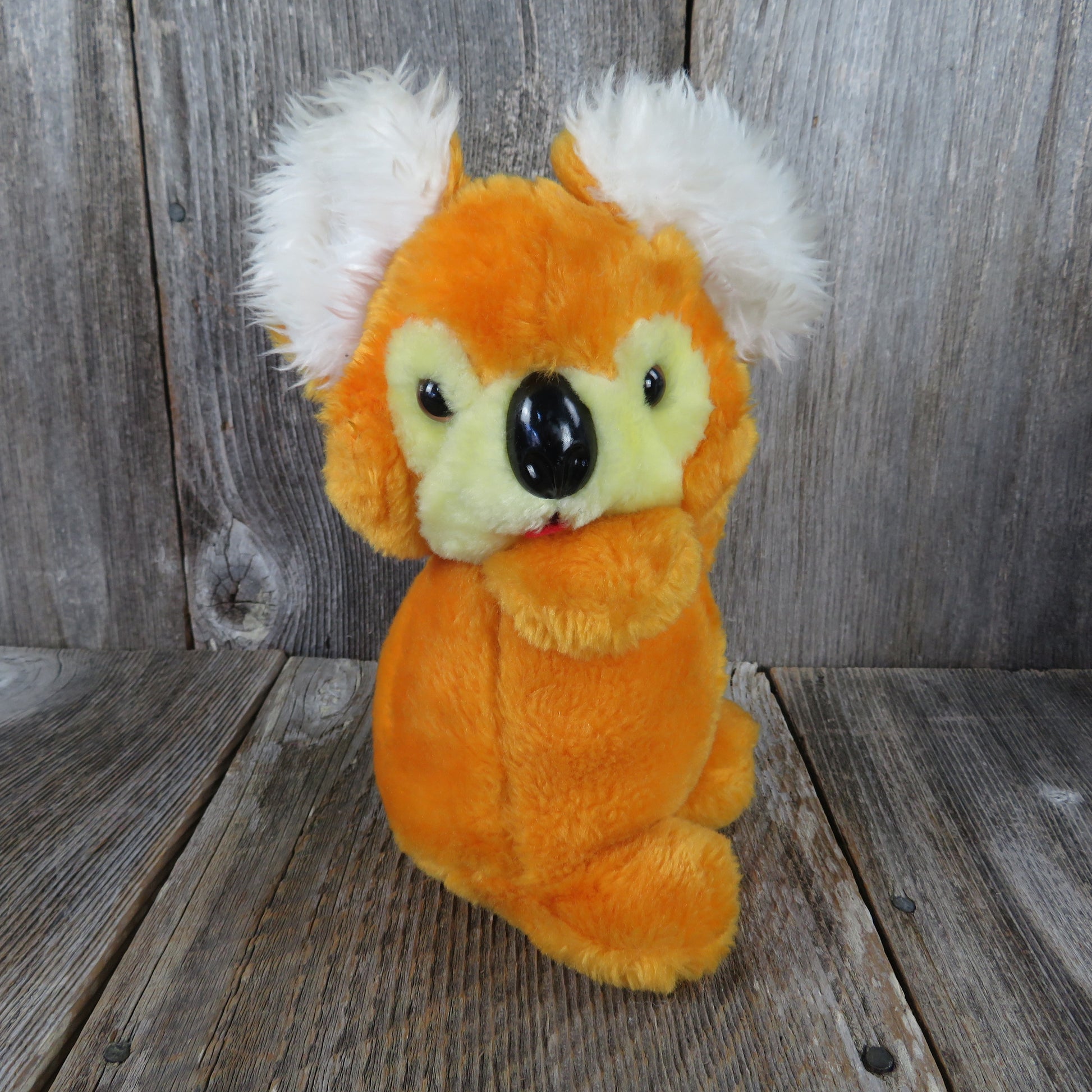 Vintage Koala Bear Plush Orange Yellow Glass Eyes Stuffed Animal - At Grandma's Table