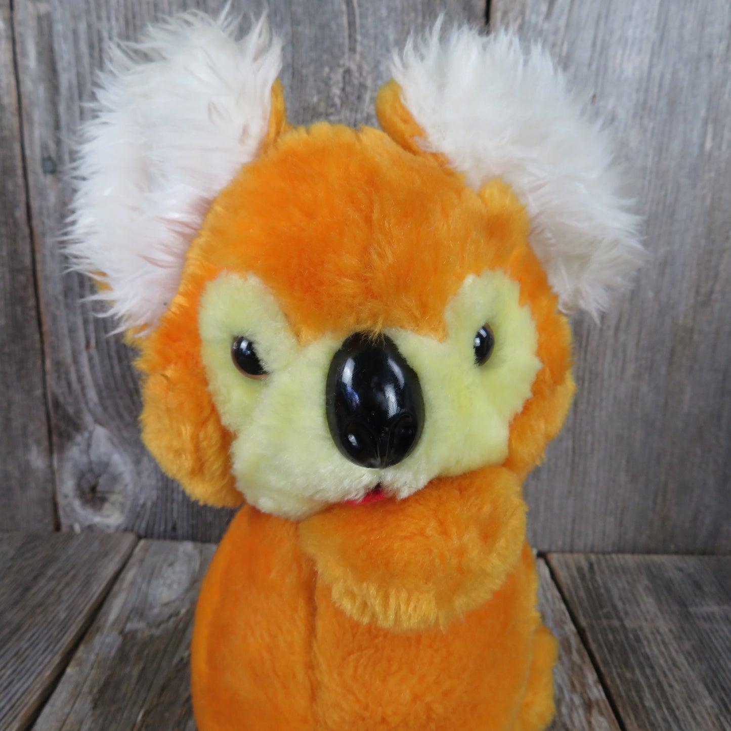 Vintage Koala Bear Plush Orange Yellow Glass Eyes Stuffed Animal - At Grandma's Table