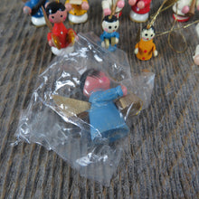 Load image into Gallery viewer, Vintage Wood Angel Ornament Set Lot Christmas Blue Yellow Red Wooden Cardboard Wings Instruments Craft - At Grandma&#39;s Table