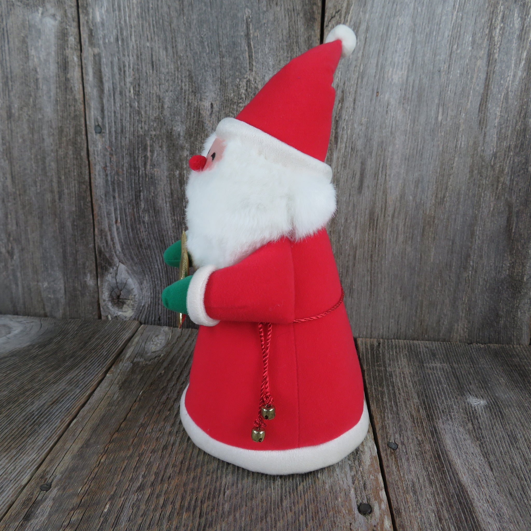 Vintage Santa Claus Christmas Tree Topper Plush Stuffed Hallmark Soft