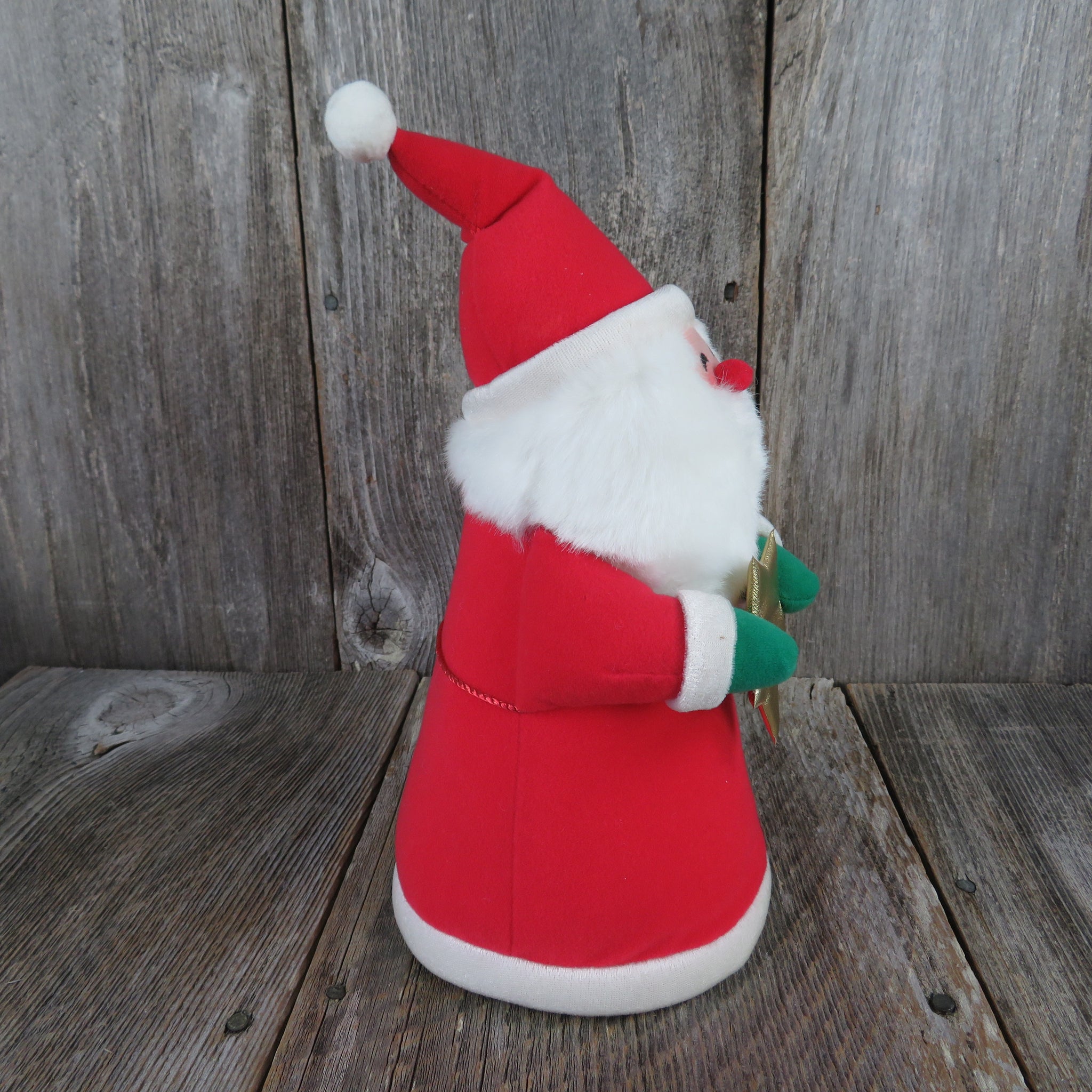Vintage Santa Claus Christmas Tree Topper Plush Stuffed Hallmark Soft