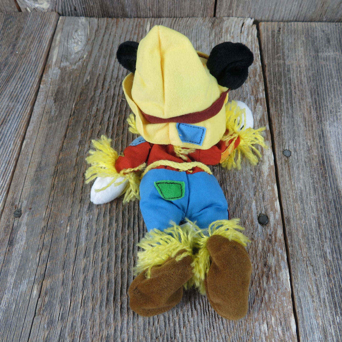 Vintage Mickey Mouse Scarecrow Plush Beanie Disneyland Mouseketoys Bean Bag Stuffed Animal 1990s - At Grandma's Table