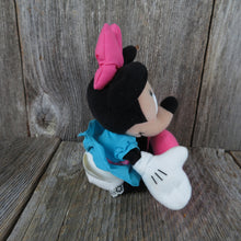 Load image into Gallery viewer, Vintage Minnie Mouse Blue Dress Plush Beanie Disneyland Mattel  Bean Bag Stuffed Animal 1990s - At Grandma&#39;s Table