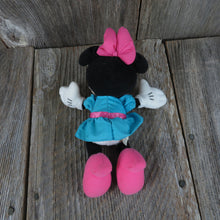 Load image into Gallery viewer, Vintage Minnie Mouse Blue Dress Plush Beanie Disneyland Mattel  Bean Bag Stuffed Animal 1990s - At Grandma&#39;s Table