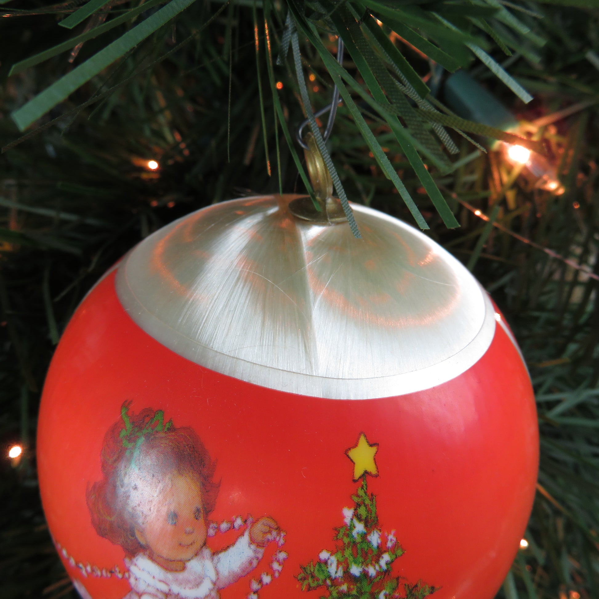Vintage Granddaughter Wrapped Satin Ball Ornament  Hallmark Orange Cats 1978 - At Grandma's Table