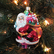 Load image into Gallery viewer, Vintage Santa with Sack Glass Ornament Christopher Radko Little Big Nick Poland 2000 - At Grandma&#39;s Table