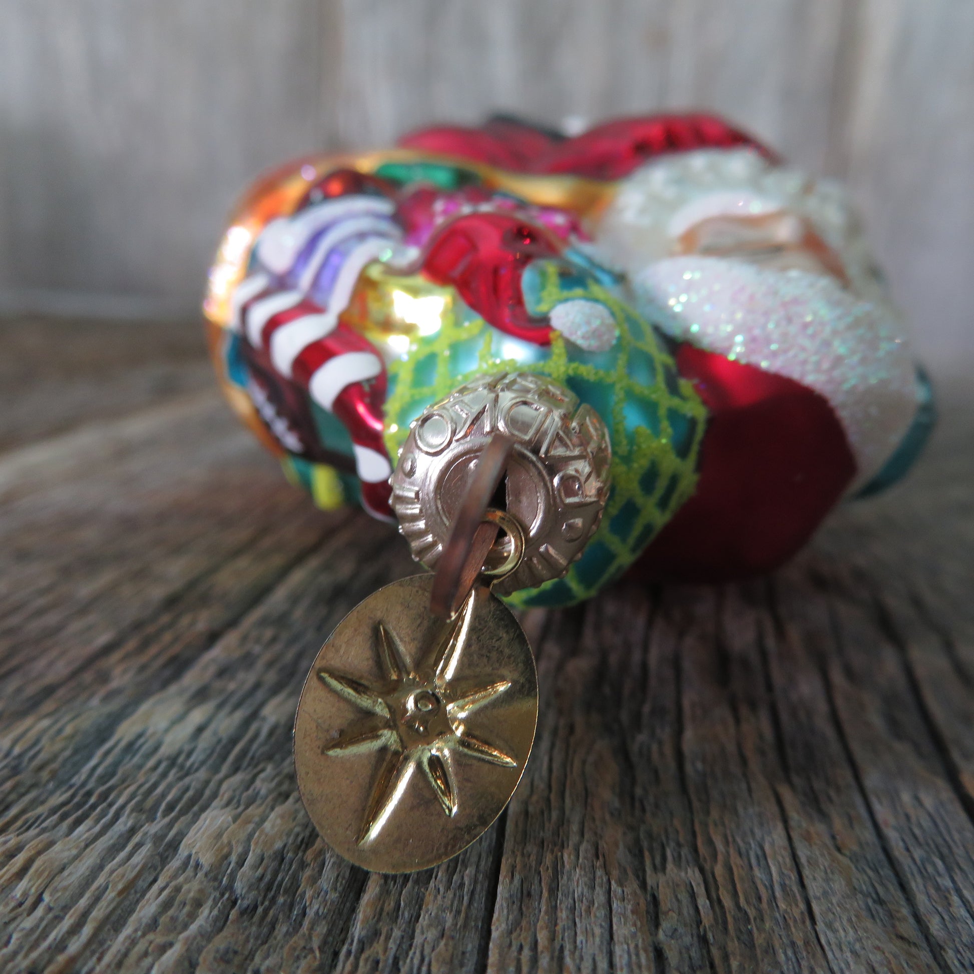 Vintage Santa with Sack Glass Ornament Christopher Radko Little Big Nick Poland 2000 - At Grandma's Table