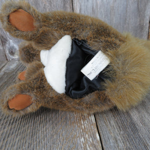 Vintage Squirrel Puppet Stuffed Animal Hug Fun Brown Red White Hugfun Plush