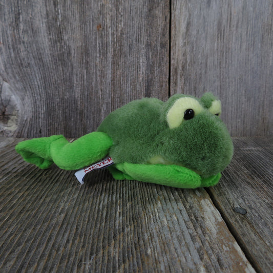 Vintage Frog Finger Puppet Plush Green Toad Mary Meyer Stuffed Animal Tippy Toes 1994