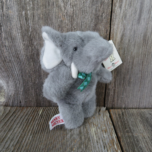 Vintage Elephant Finger Puppet Plush Mary Meyer Stuffed Animal Tippy Toes 1994