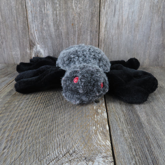 Vintage Red Eye Spider Puppet Stuffed Animal Black Gray Tarantula Animal Express Plush 1978