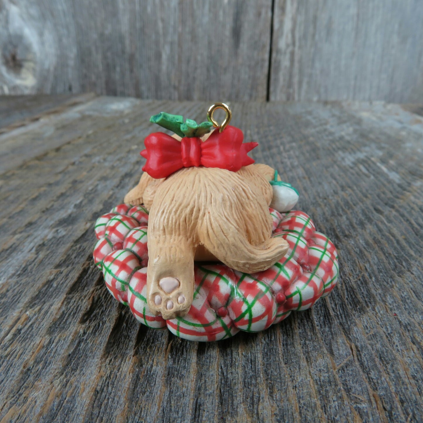 Vintage Puppy Dog Sleeping Christmas Ornament - At Grandma's Table