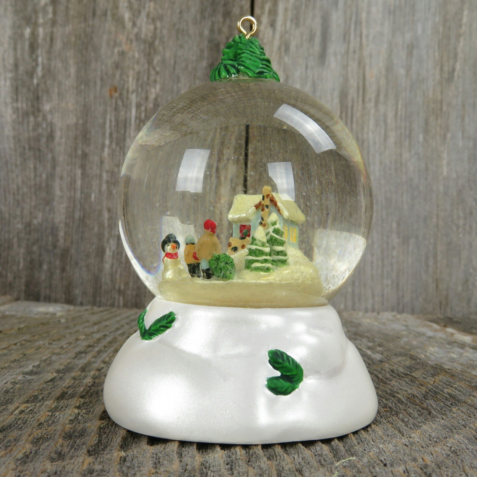 Snow Globe Hallmark Ornament Bringing Home The Tree Winter Wonderland 2002 - At Grandma's Table