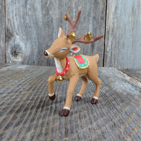 Ringing Reindeer Hallmark Keepsake Christmas Ornament 2000 Collector's Club - At Grandma's Table