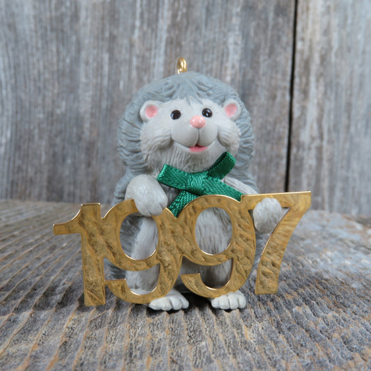 Vintage Gray Hedgehog Hallmark Keepsake Christmas Ornament 1997 Fabulous Decade - At Grandma's Table