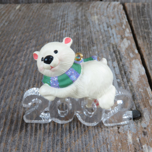 Polar Bear with Scarf Hallmark Keepsake Christmas Ornament 2002 Cool Decade - At Grandma's Table