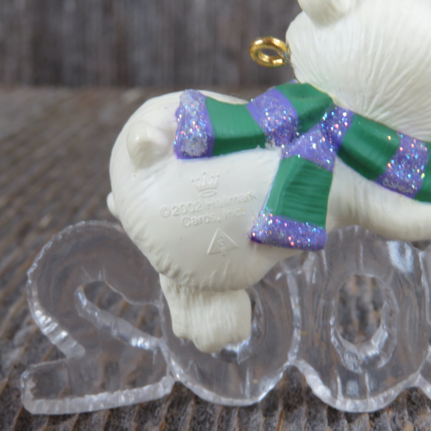 Polar Bear with Scarf Hallmark Keepsake Christmas Ornament 2002 Cool Decade - At Grandma's Table