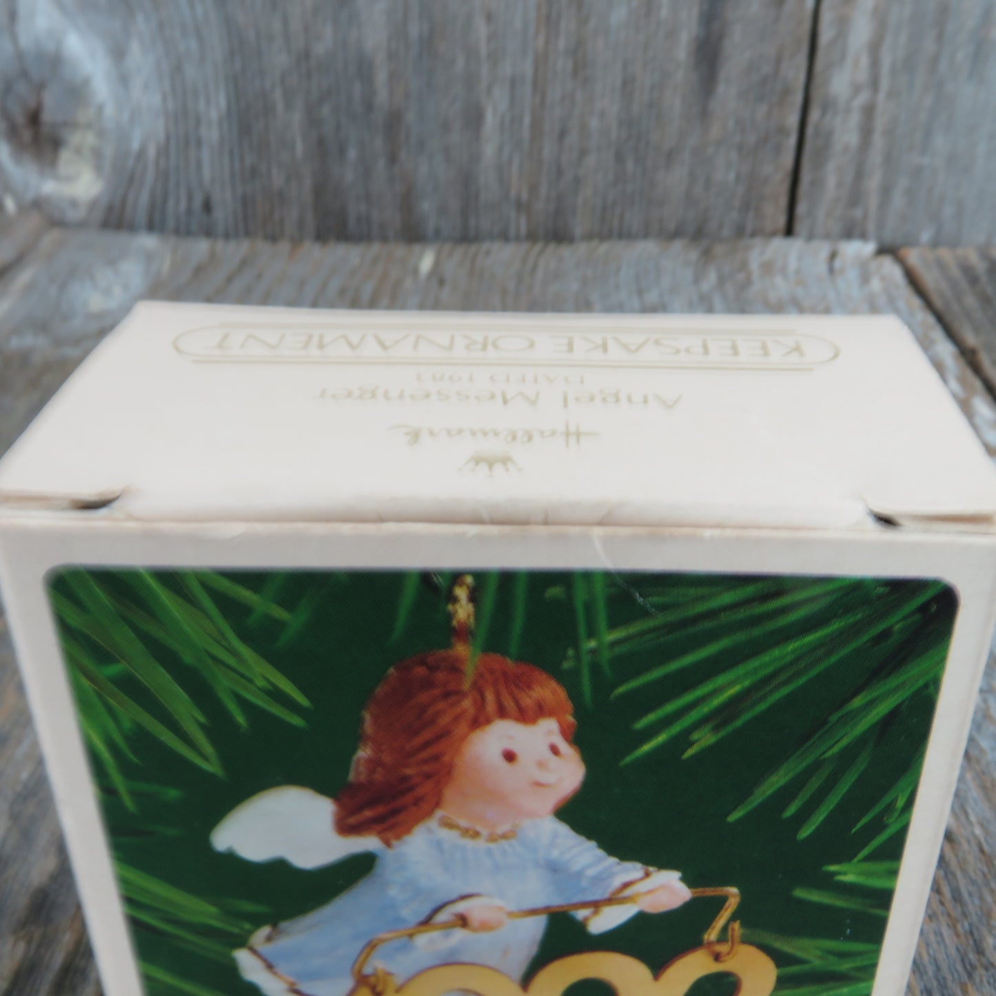 Vintage Angel Messenger Hallmark Keepsake Christmas Ornament 1983 Brass Banner - At Grandma's Table