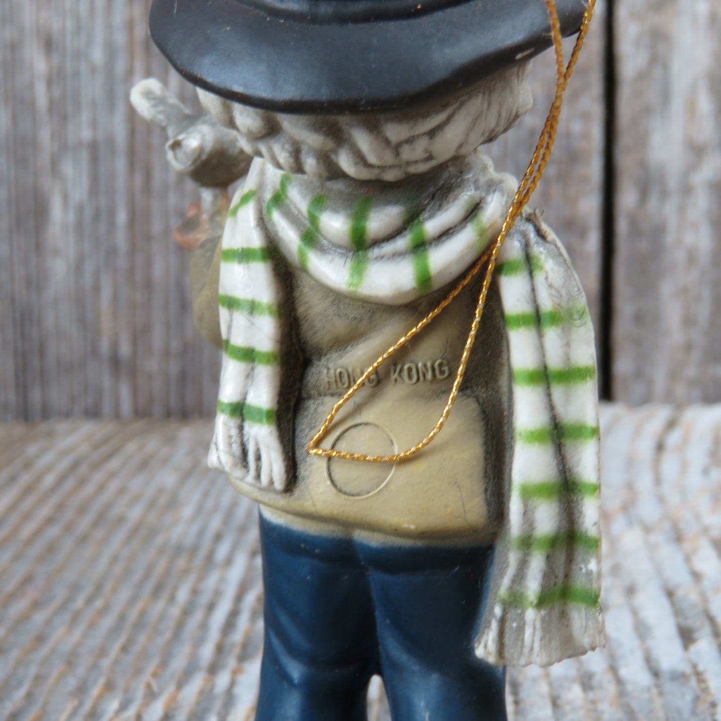 Vintage Boy with Dove Bird Christmas Ornament 1983 Bradford With Scarf and Hat - At Grandma's Table