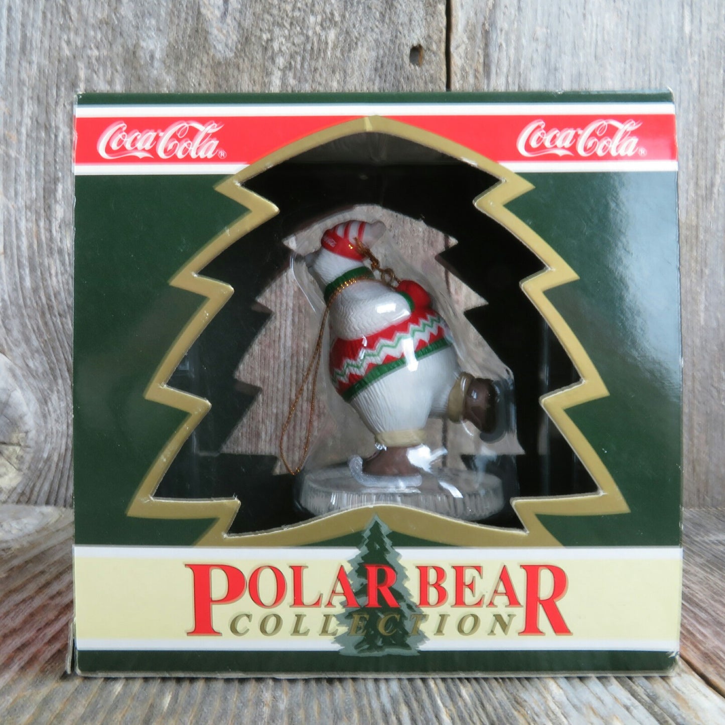 Vintage Polar Bear Ice Skating Ornament Christmas 1994 Coca Cola Soda Promo Advertising - At Grandma's Table