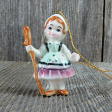 Load image into Gallery viewer, Vintage Shepherd Girl Ornament Walt Disney Productions It&#39;s a Small World Japan Christmas - At Grandma&#39;s Table