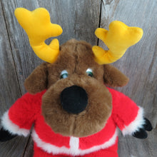 Load image into Gallery viewer, Vintage Santa Moose Plush Gund Stuffed Animal Christmas 1992 Red Suit Deer - At Grandma&#39;s Table