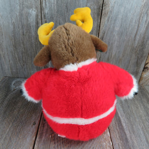 Vintage Santa Moose Plush Gund Stuffed Animal Christmas 1992 Red Suit Deer - At Grandma's Table