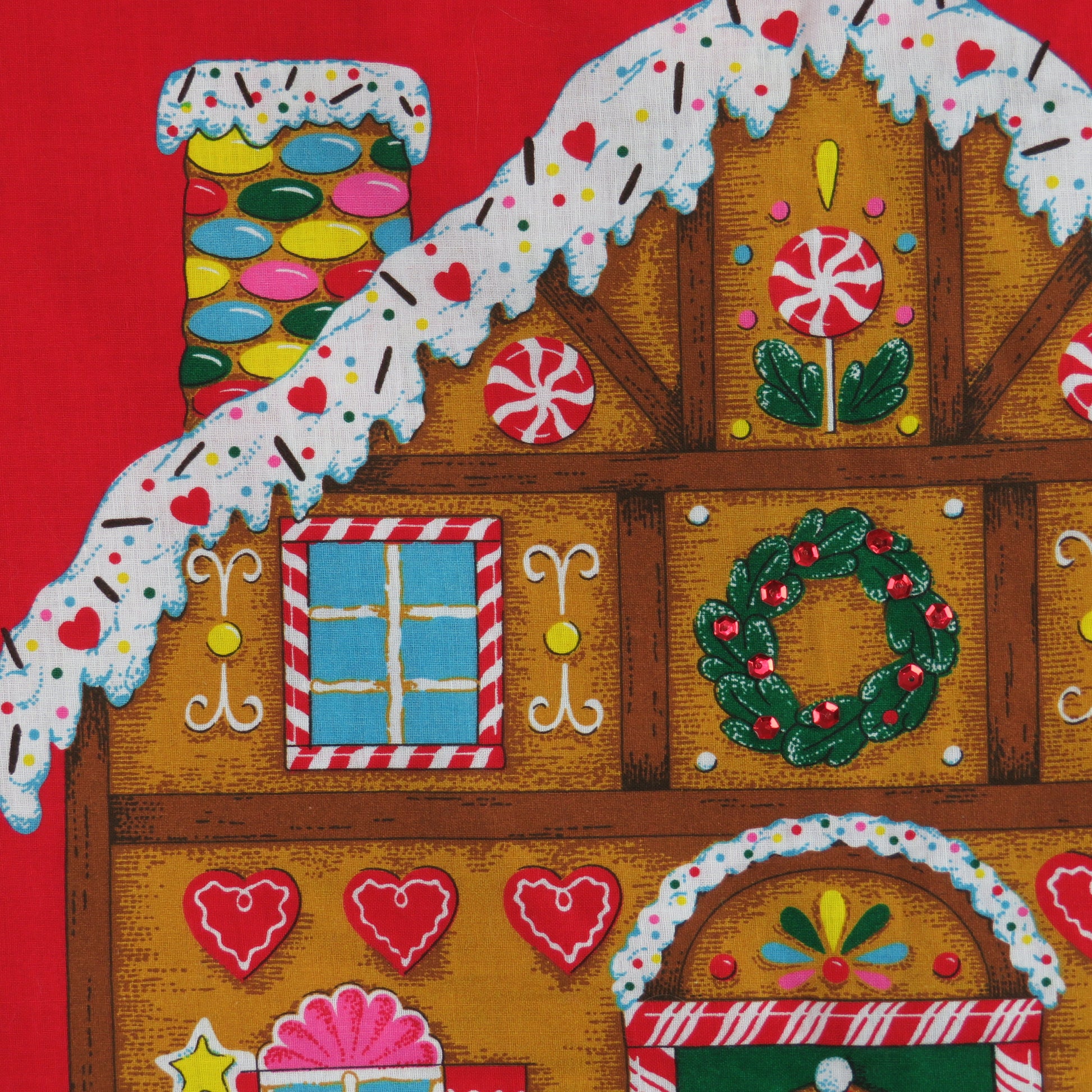 Vintage Gingerbread House Card Holder Merry Christmas Fabric Wall Hanging Holiday Decoration, Christmas Decoration - At Grandma's Table