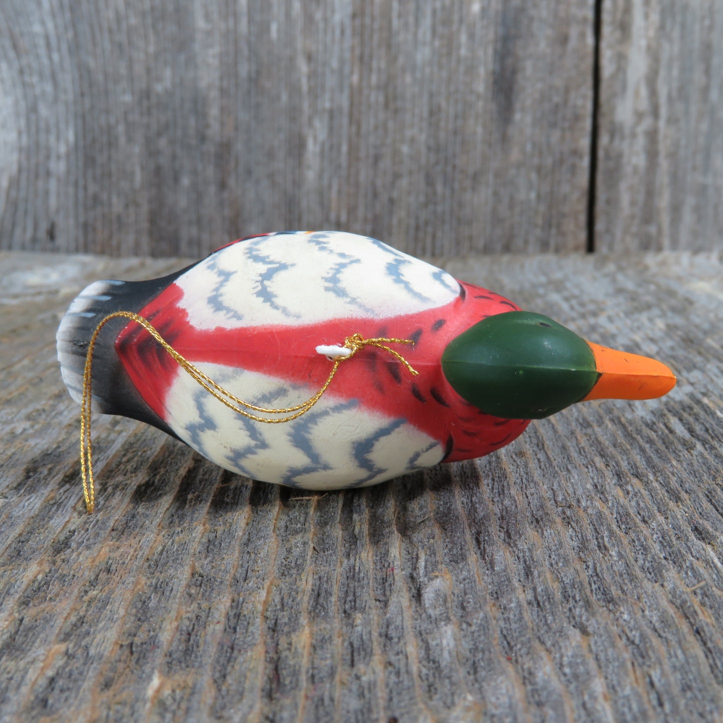 Vintage Mallard Bird Duck Ornament Christmas Green Head Decoy Hong Kong Male - At Grandma's Table