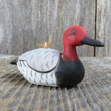 Load image into Gallery viewer, Vintage Redhead Duck Bird Ornament Black Breasted Decoy Hong Kong Christmas Holiday Decor - At Grandma&#39;s Table
