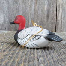 Load image into Gallery viewer, Vintage Redhead Duck Bird Ornament Black Breasted Decoy Hong Kong Christmas Holiday Decor - At Grandma&#39;s Table