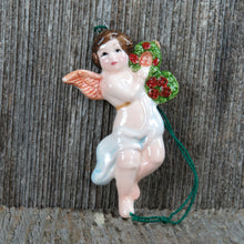 Load image into Gallery viewer, Vintage Angel Cherub Ornament Porcelain Wreath Christmas ACOF 1980 Japan Holiday Decor - At Grandma&#39;s Table