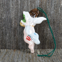 Load image into Gallery viewer, Vintage Angel Cherub Ornament Porcelain Wreath Christmas ACOF 1980 Japan Holiday Decor - At Grandma&#39;s Table