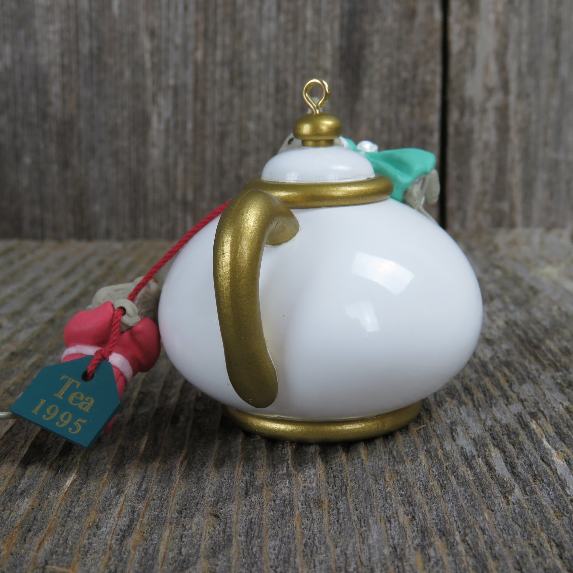 Vintage Mice Teapot Ornament Mouse Hallmark Christmas Two For Tea Friendship Gift 1995 - At Grandma's Table