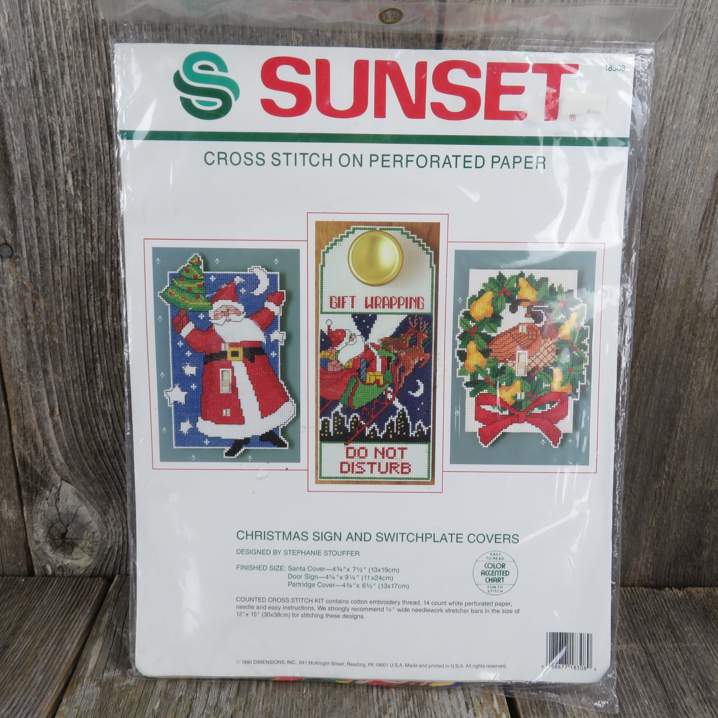 Sunset Christmas Counted Cross Kit Sign Switchplate Cover Perforated Paper Pattern - At Grandma's Table