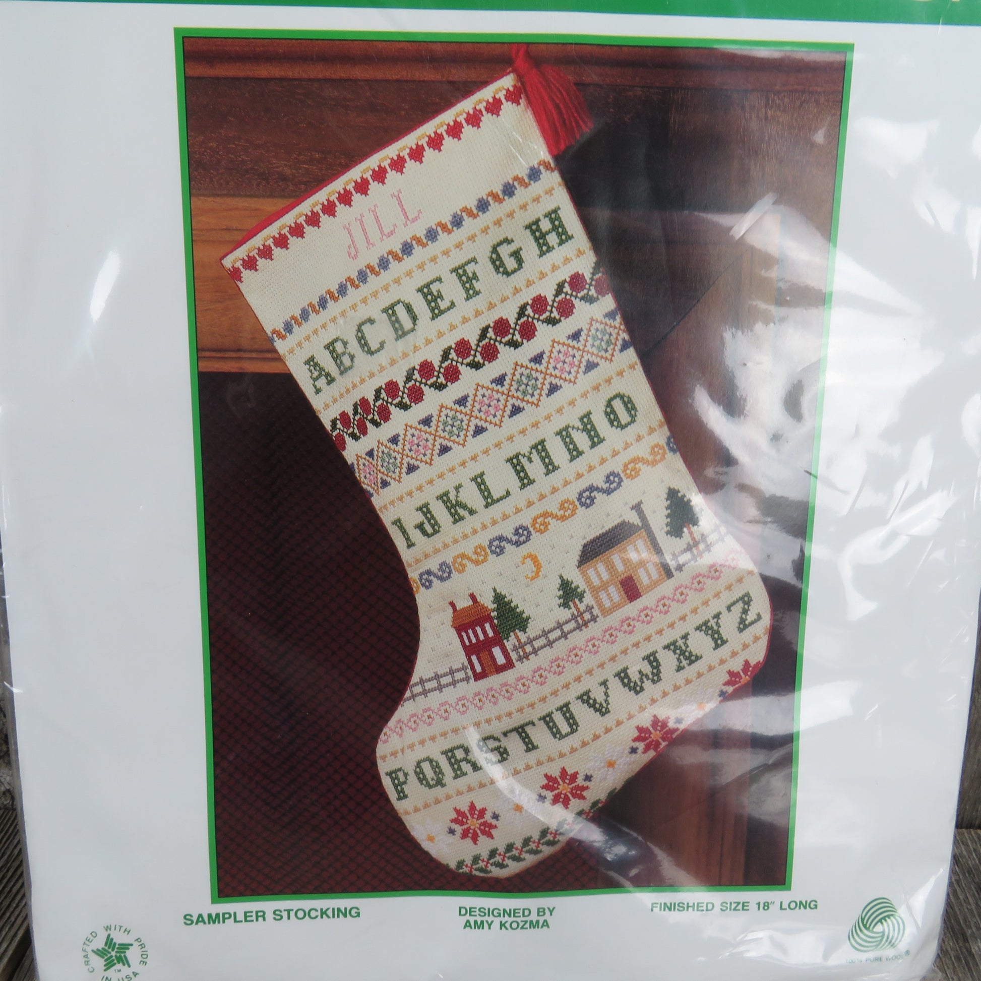 Sunset Christmas Stocking Kit Counted Cross Stitch Sampler Pattern 2918 Wool - At Grandma's Table
